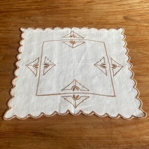 Vintage Embroidered Square Tablecloth